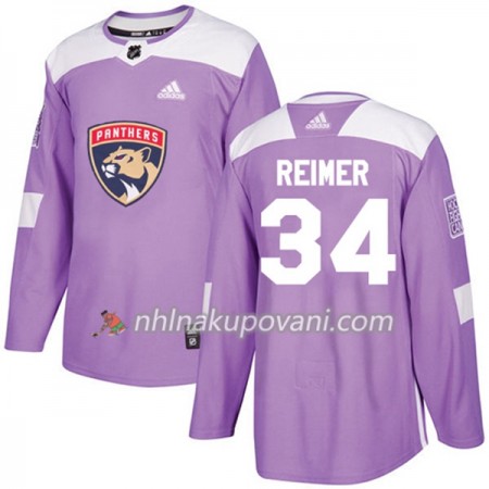 Florida Panthers Dresy James Reimer 34 Adidas 2017-2018 Nachová Fights Cancer Practice Authentic - Pánské